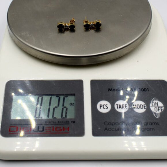 Sapphire and Diamond Earrings - Picture 6 of 7